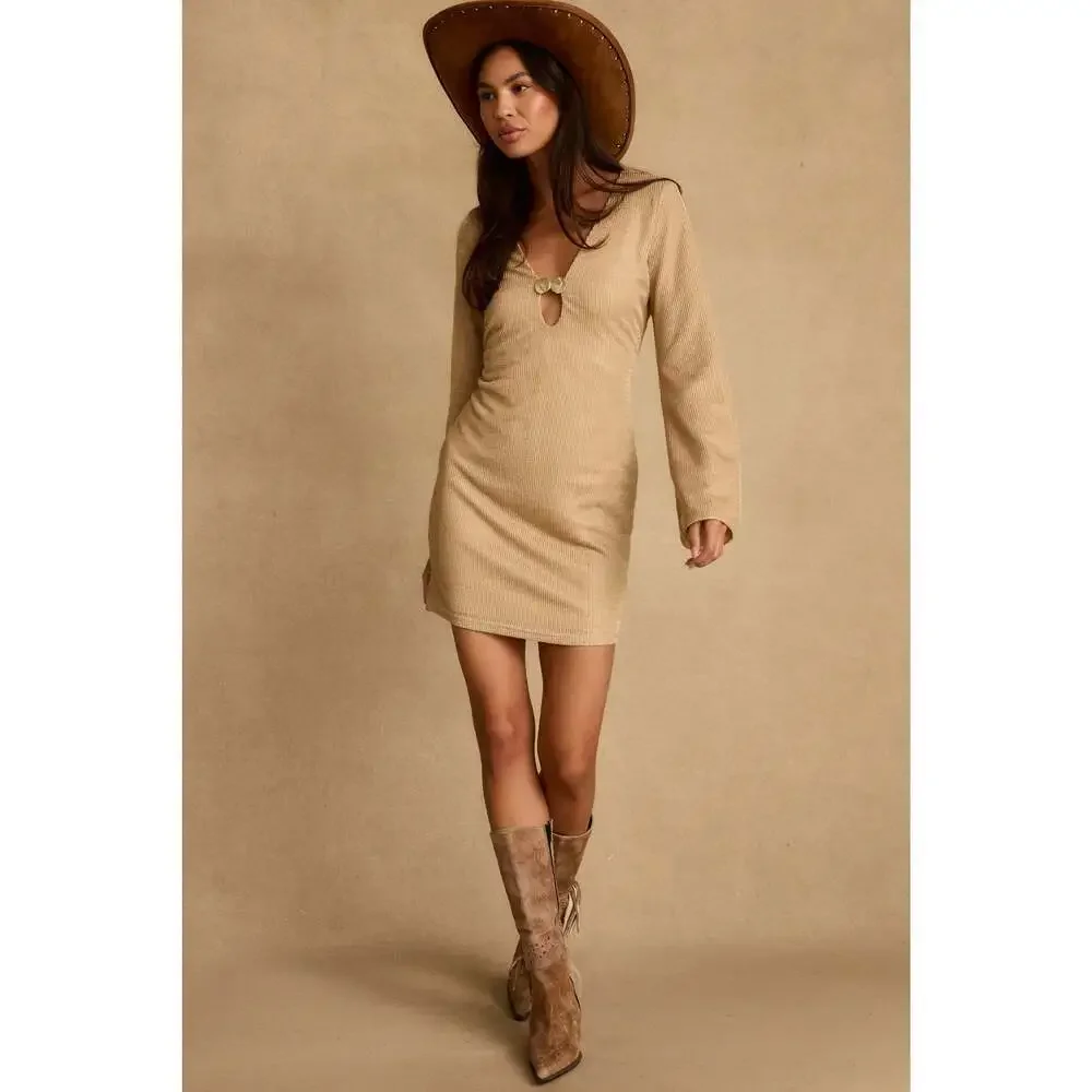 12th Tribe Nerina Gold Lurex Mini Dress Size S - Picture 2 of 3
